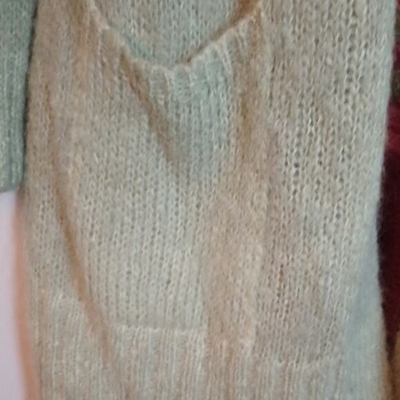 Anthropologie Alpaca & Merino Wool Two Tone Green Cardigan Size S. - Picture 8 of 14